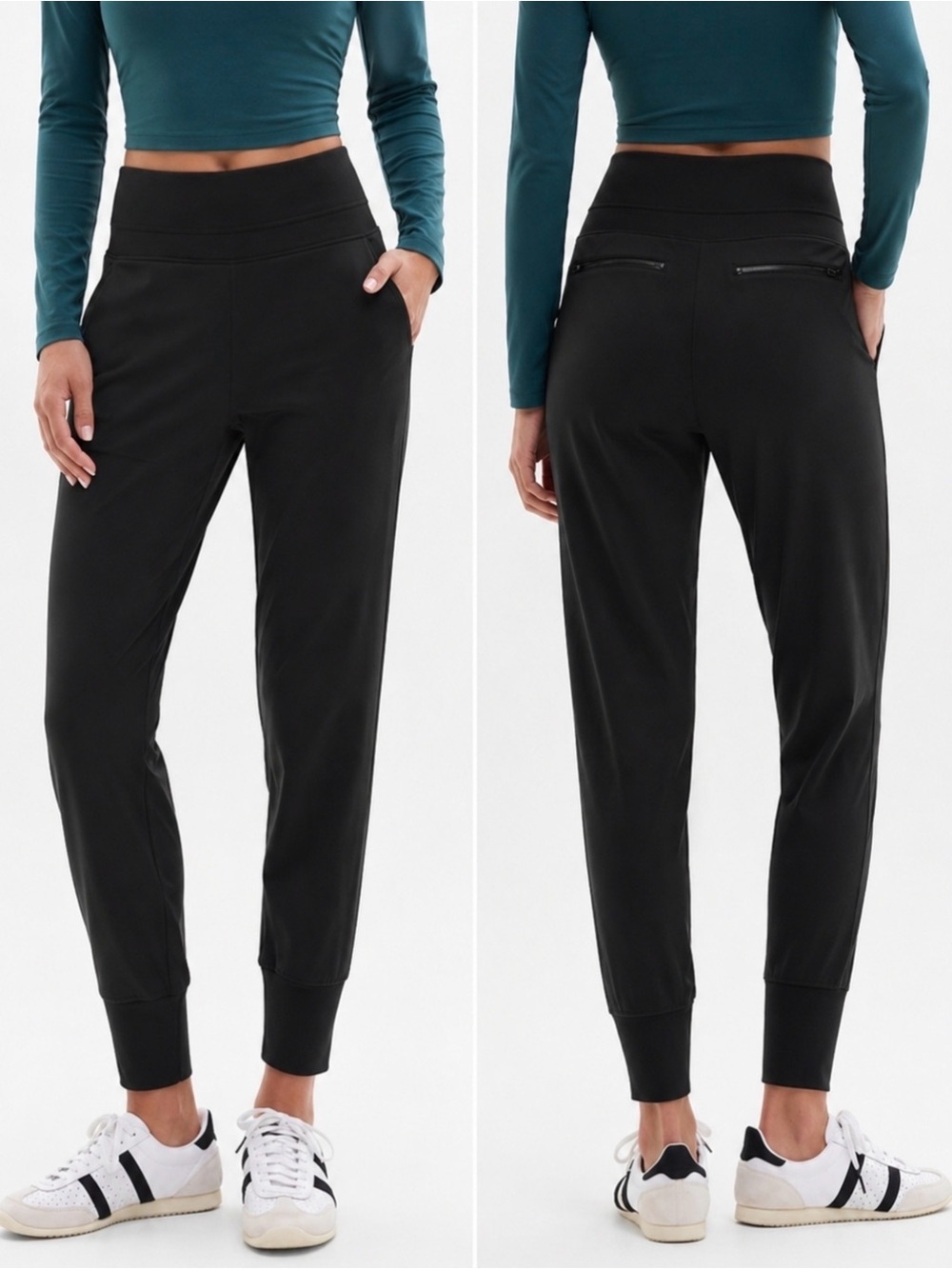 Athleta Venice High Rise Jogger Black Travel Pant Sz M #597888 *EUC